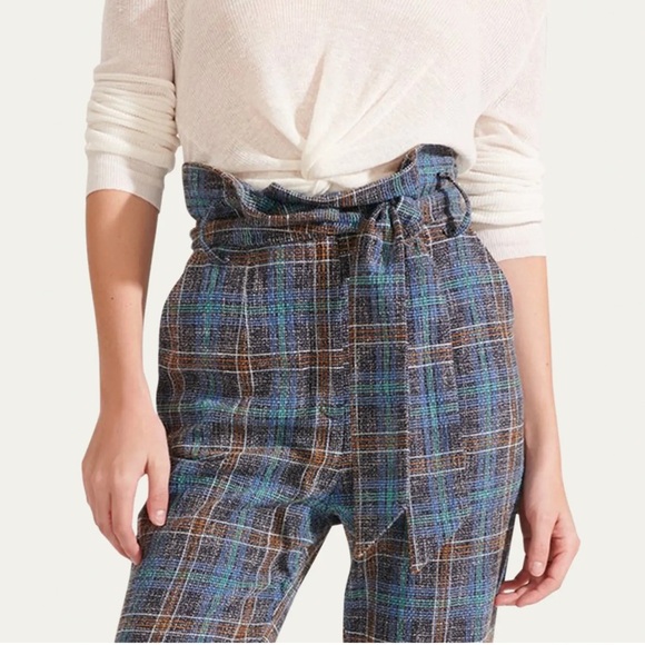Veronica Beard Clerrence Plaid Tweed High Waist Cropped Paperbag Trouser size 6 - Picture 13 of 13